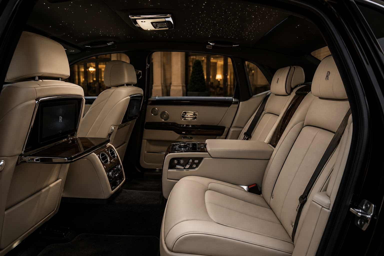 Luxury Rolls Royce chauffeur vehicle interior