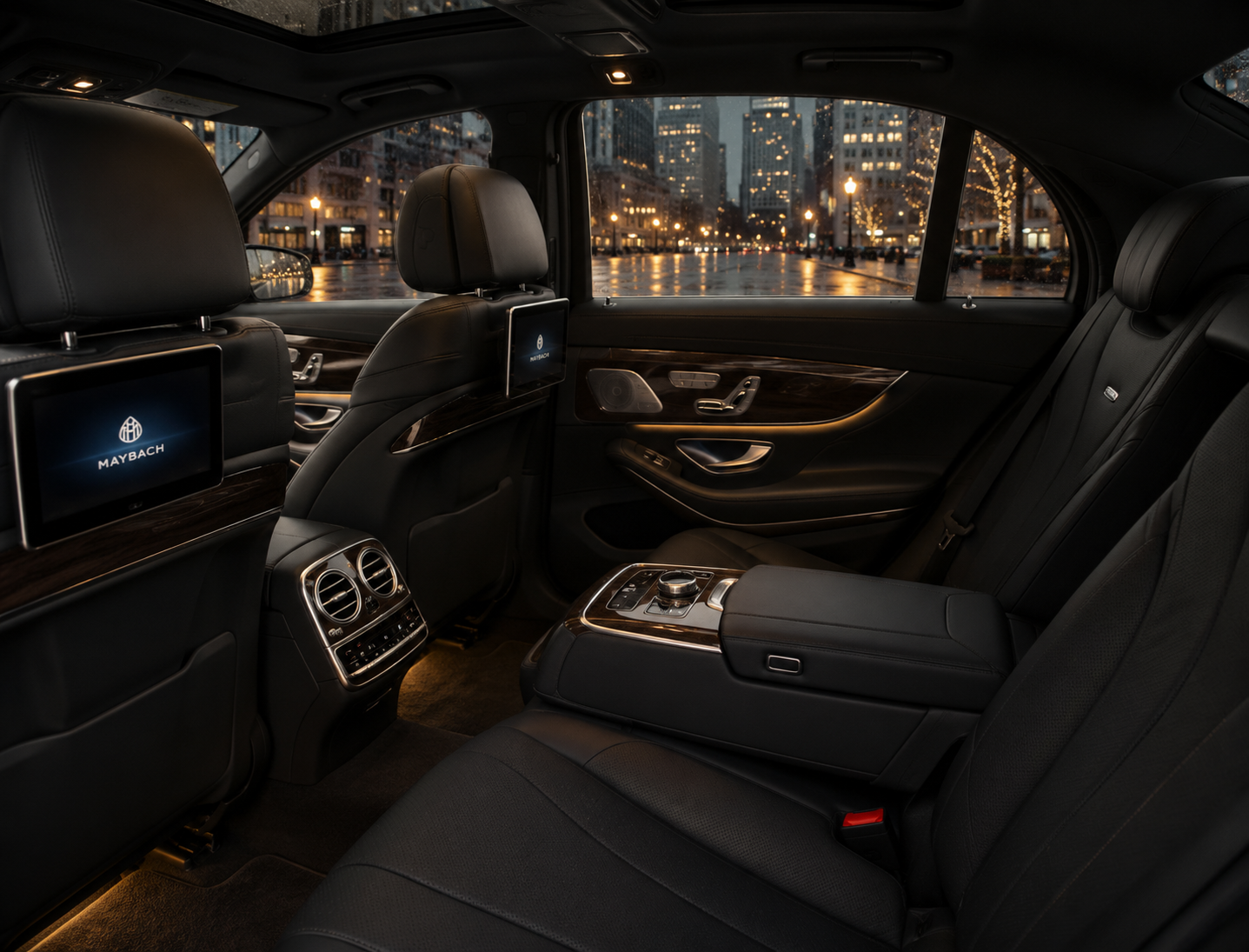 Professional executive chauffeur service with luxury vehicle