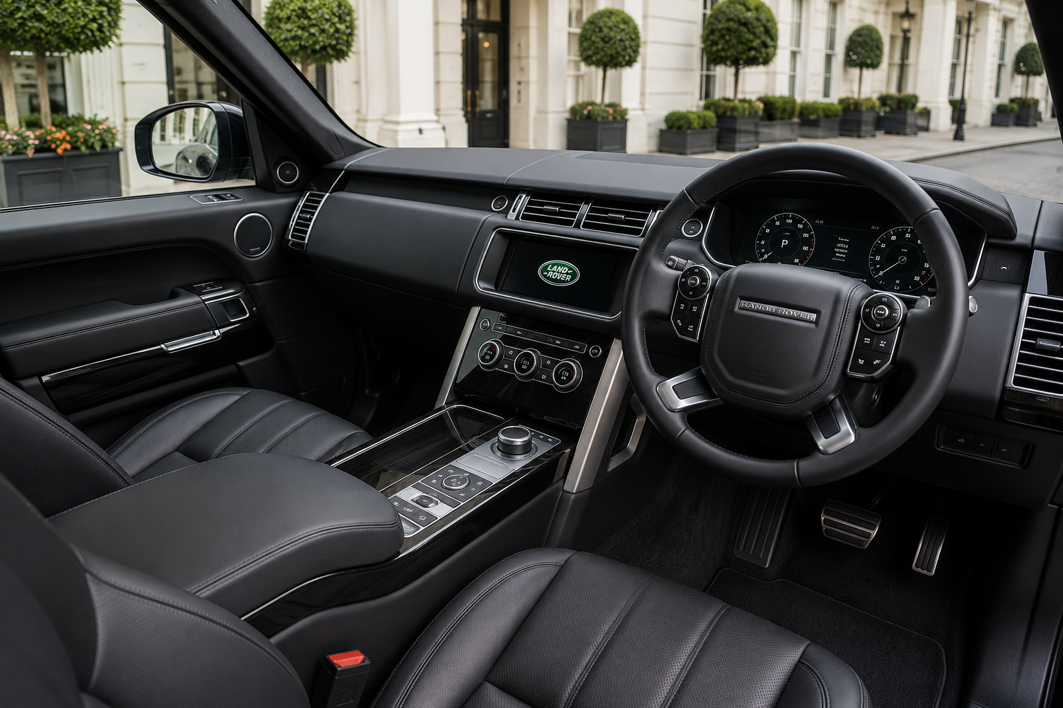 Luxury SUV interior for chauffeur travel in London