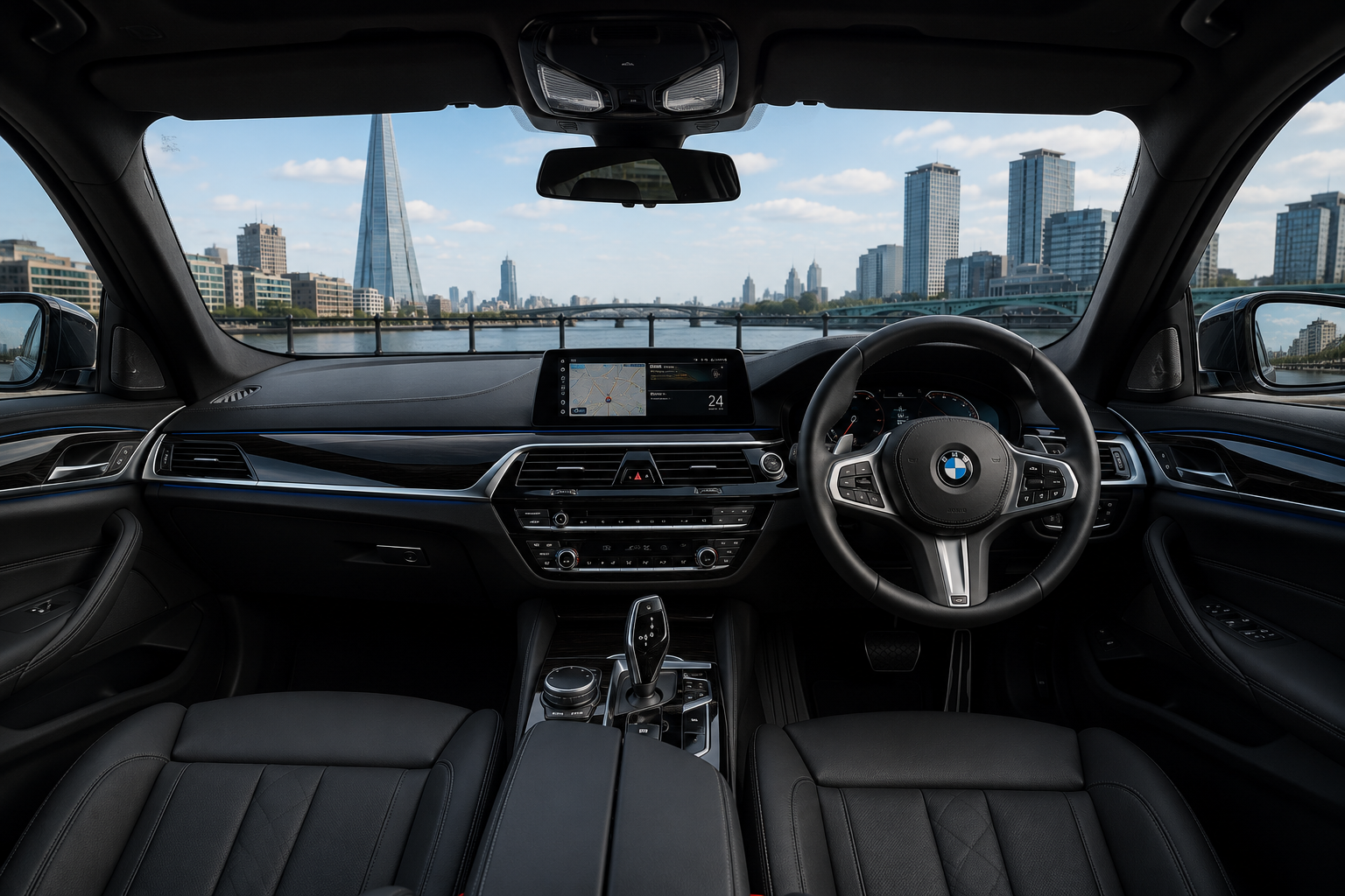 Luxury chauffeur vehicle interior for sporting events