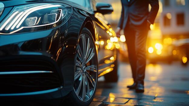 Experienced chauffeur providing luxury travel service