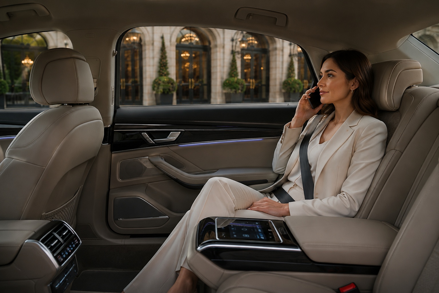 Luxury private car service interior in London