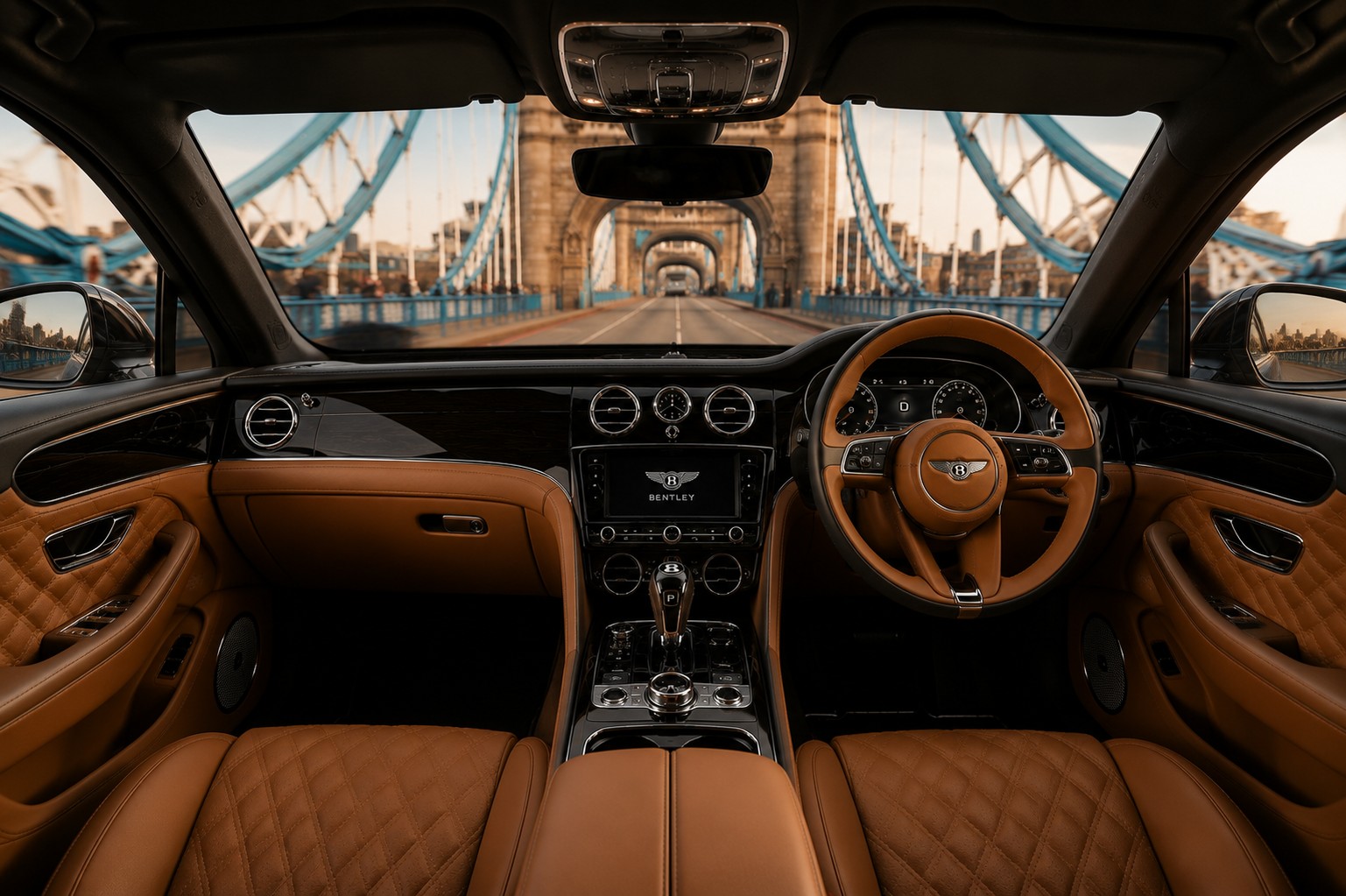 Luxury chauffeur vehicle interior in London