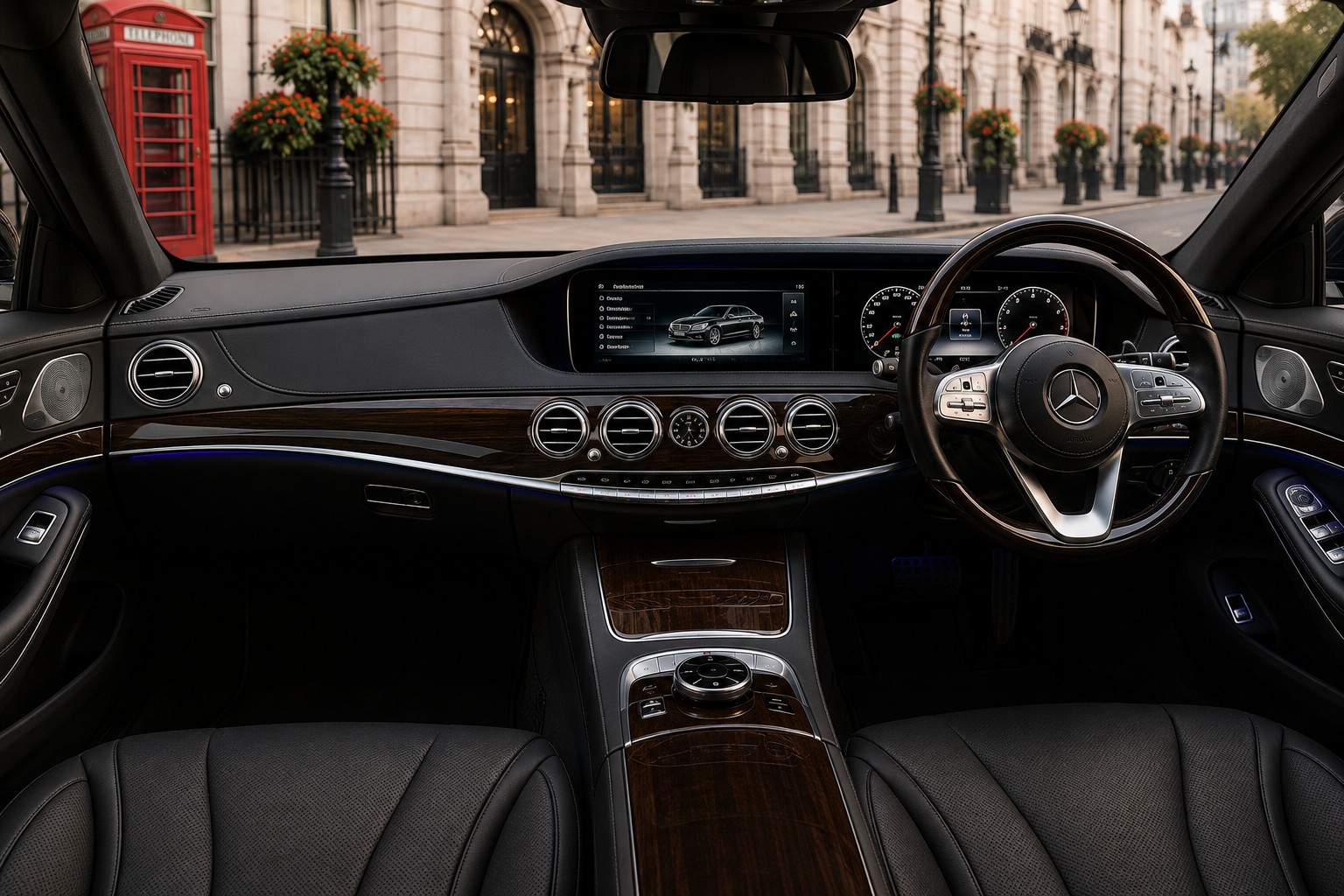 Luxury executive car interior for chauffeur service in London
