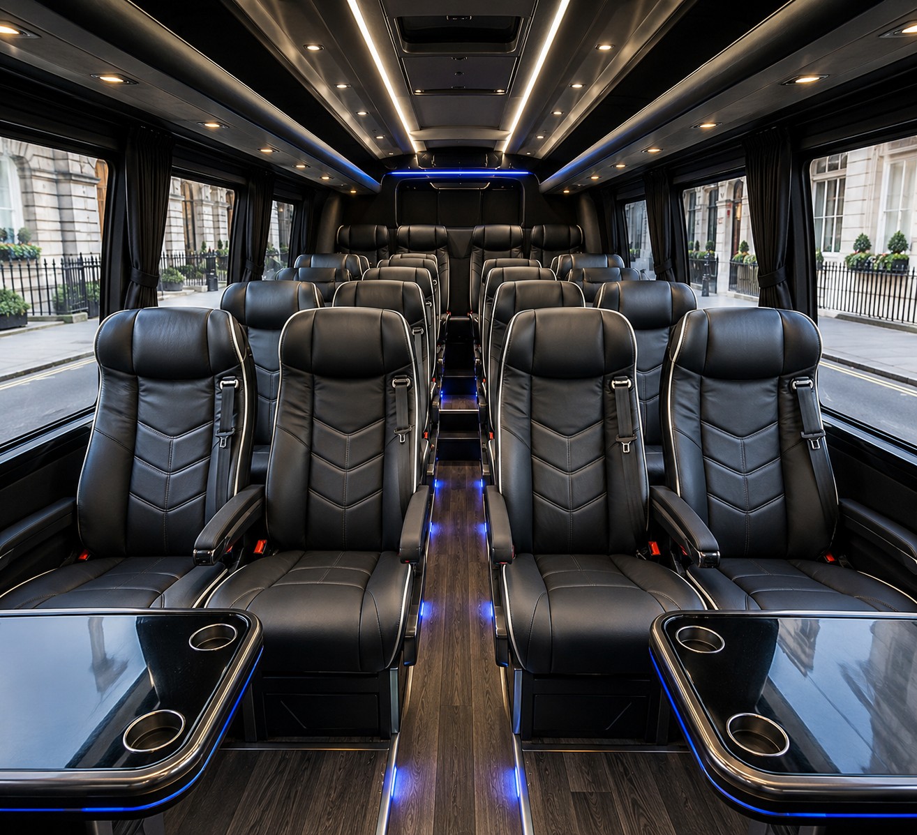 Luxury Mercedes Sprinter interior for VIP group travel