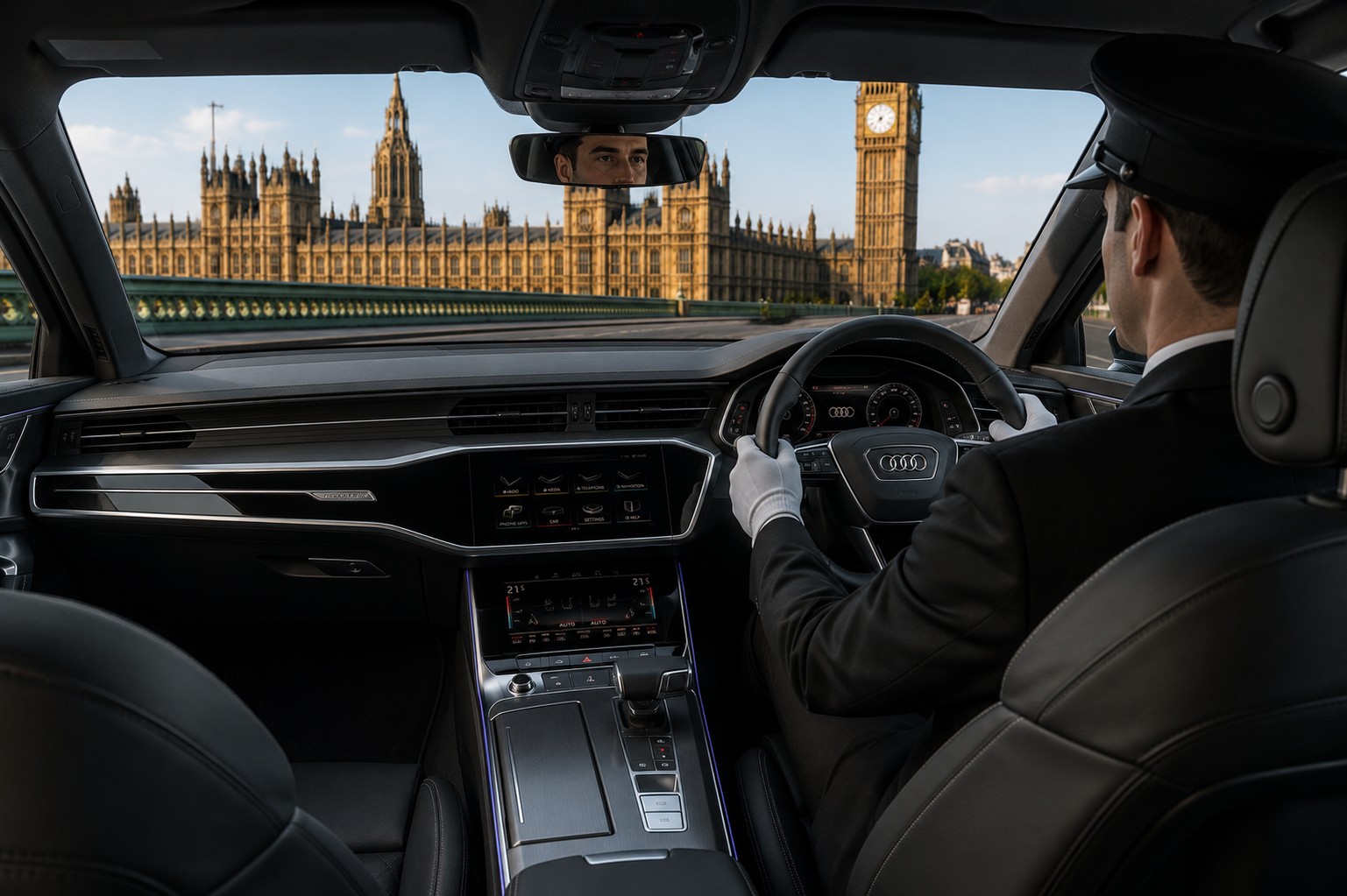 Luxury Audi chauffeur vehicle interior