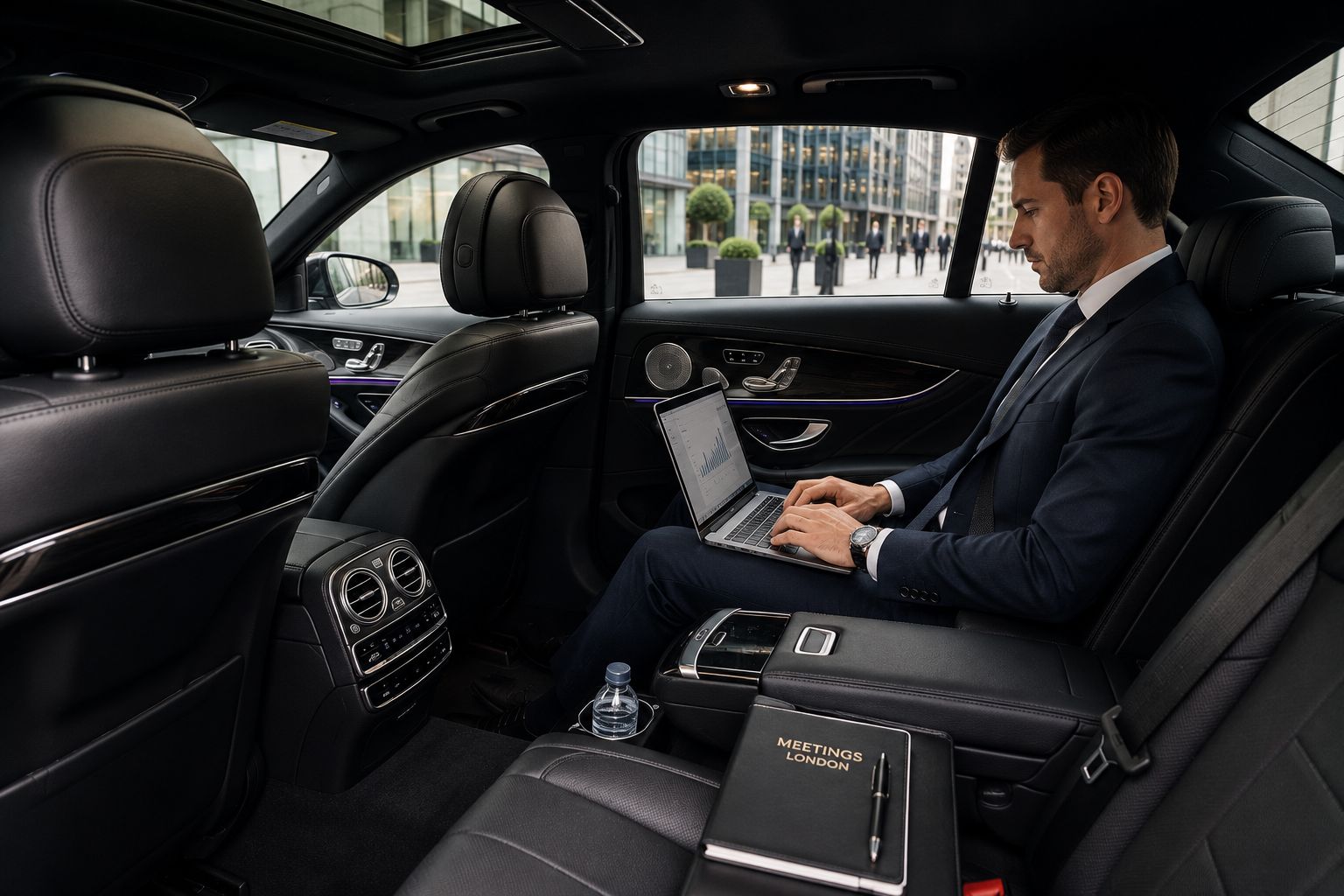 Chauffeur for Meetings London fleet vehicle interior