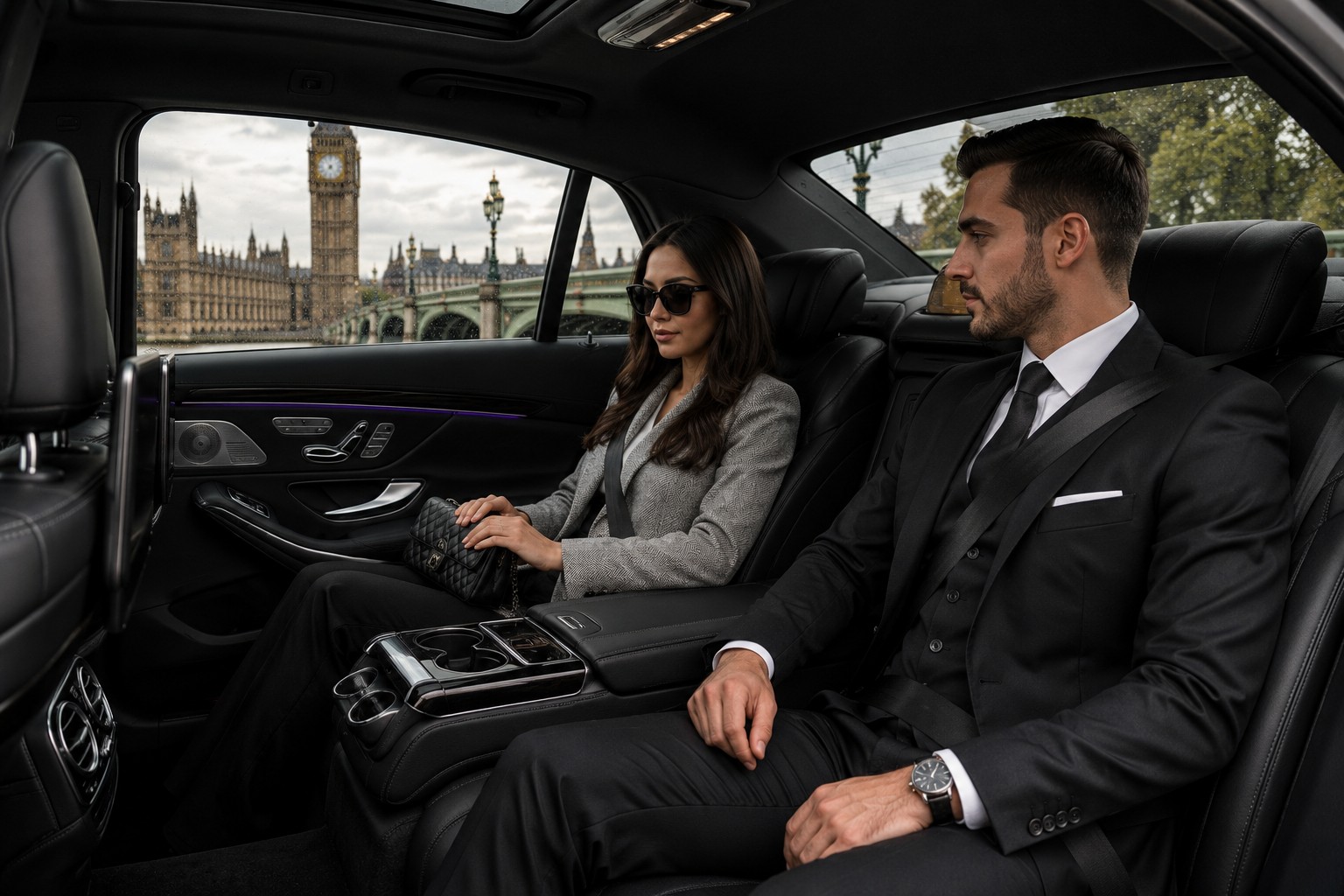 Luxury executive vehicle interior for online chauffeur booking