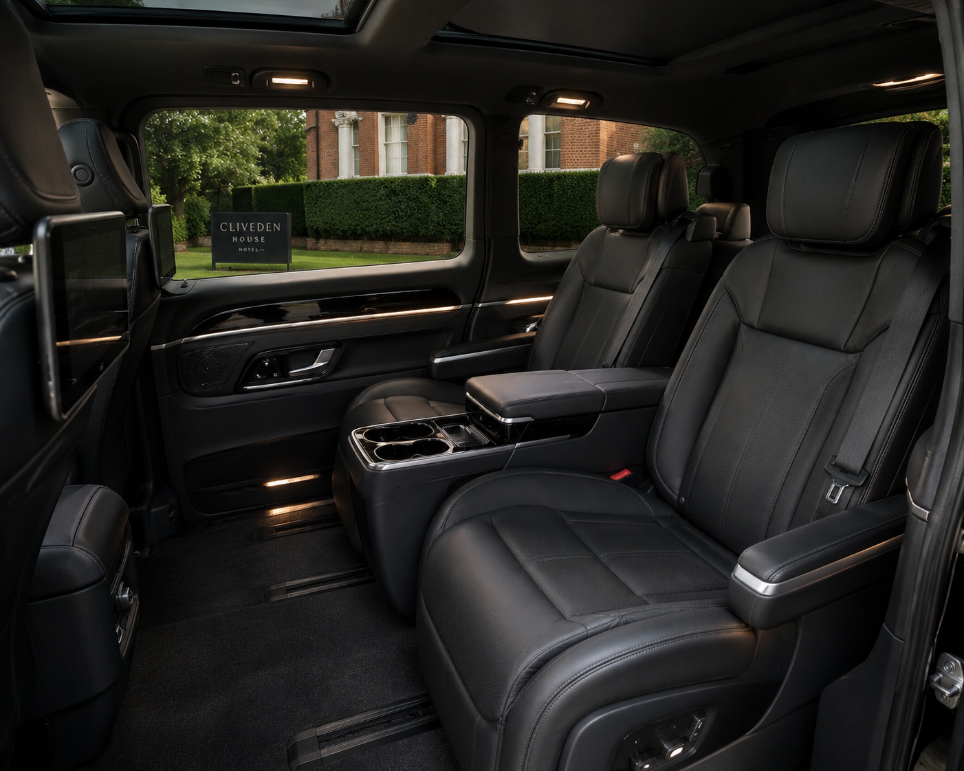 Luxury Mercedes V Class airport chauffeur interior