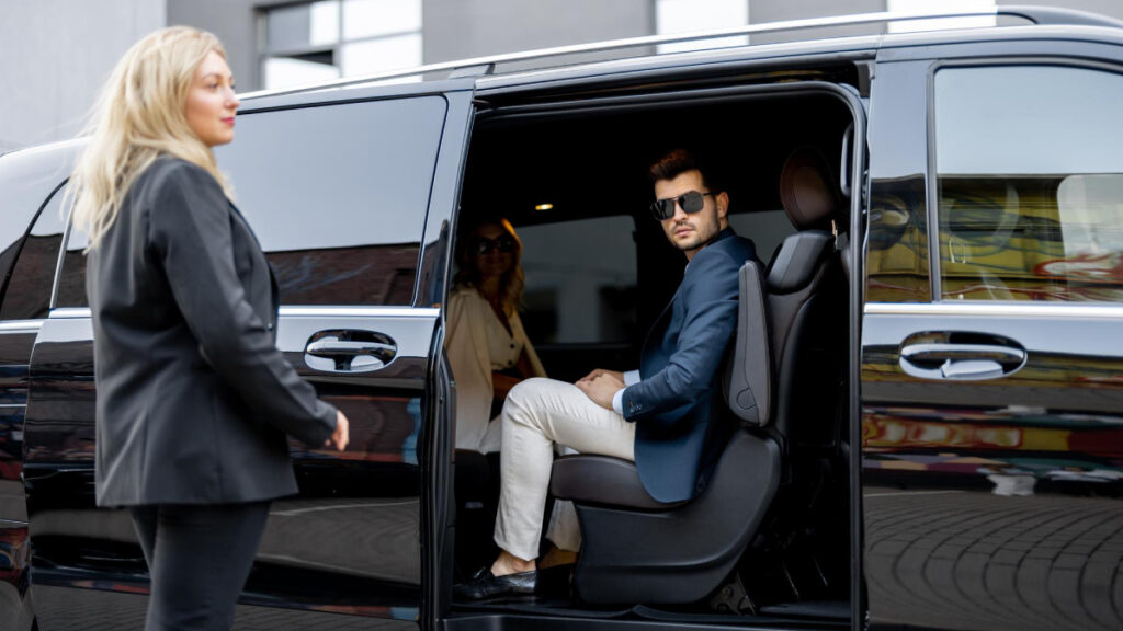 Luxury Mercedes V-Class chauffeur interior in London