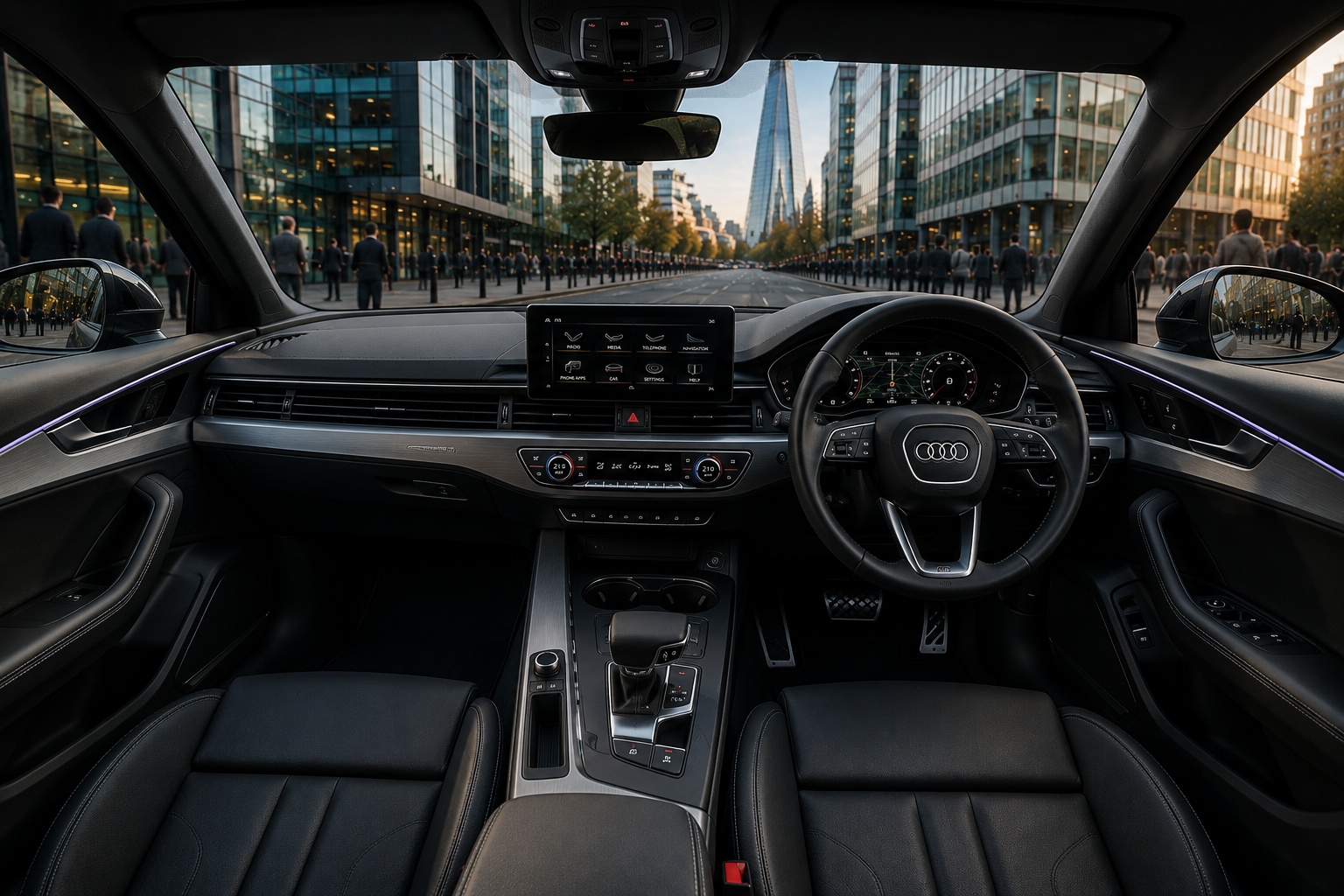 Luxury executive chauffeur car interior right hand drive
