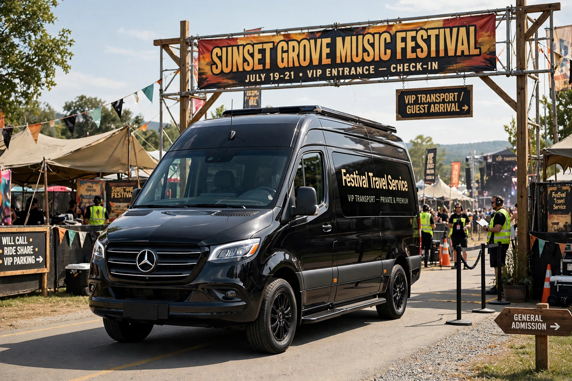 Festival travel service with professional chauffeur