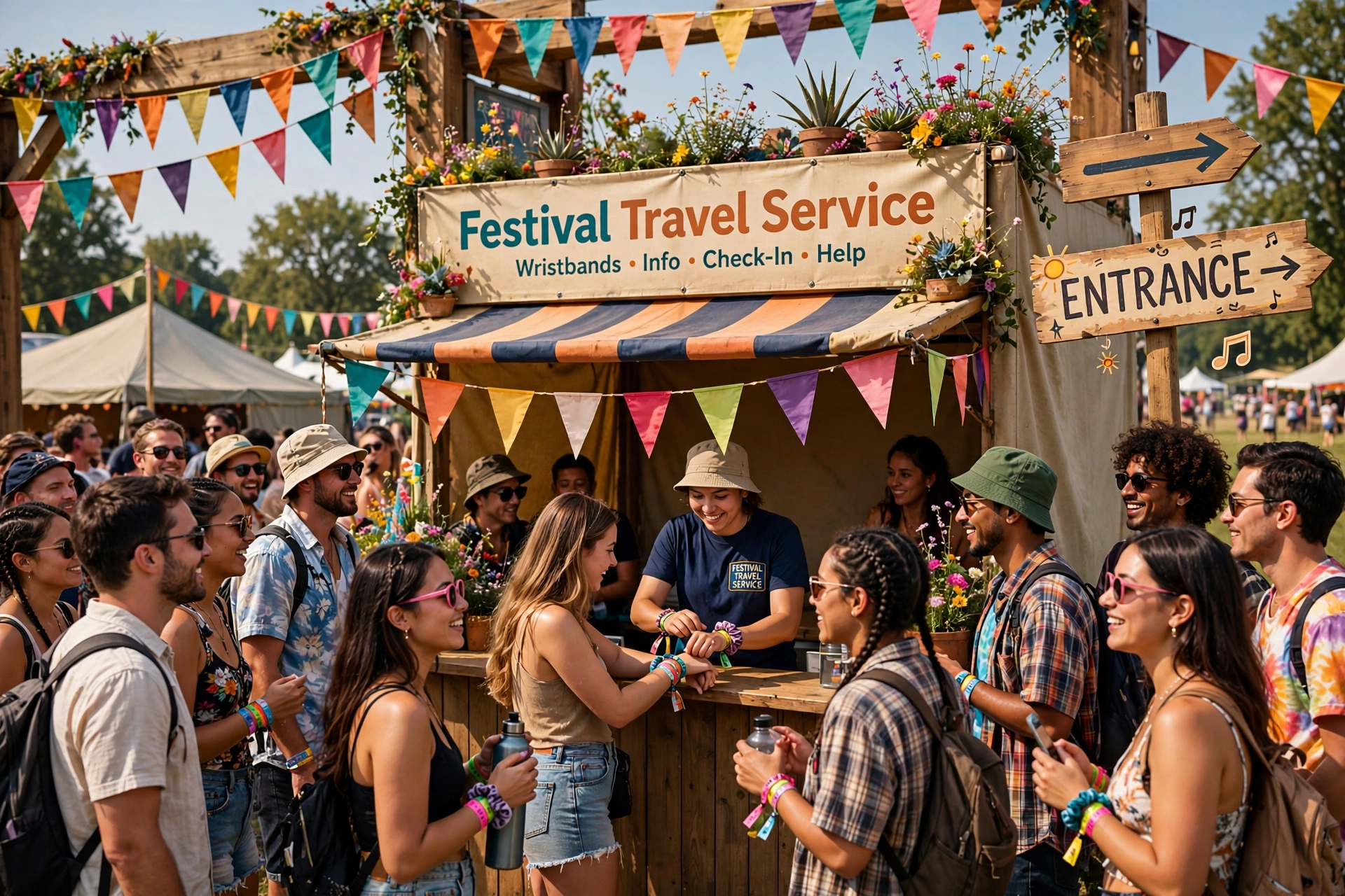 Executive vehicle interior for festival travel service