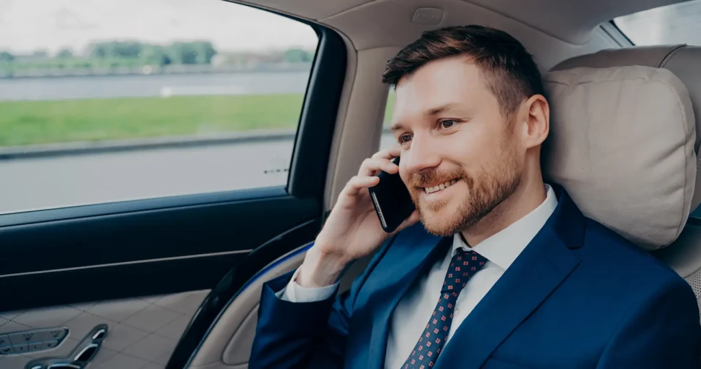 Comfortable vehicle interior for corporate chauffeur travel