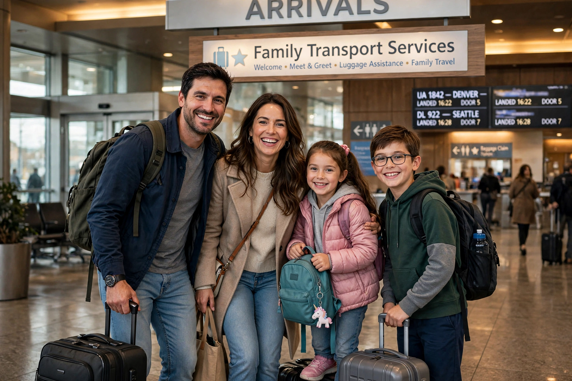 Family Airport Travel vehicle interior