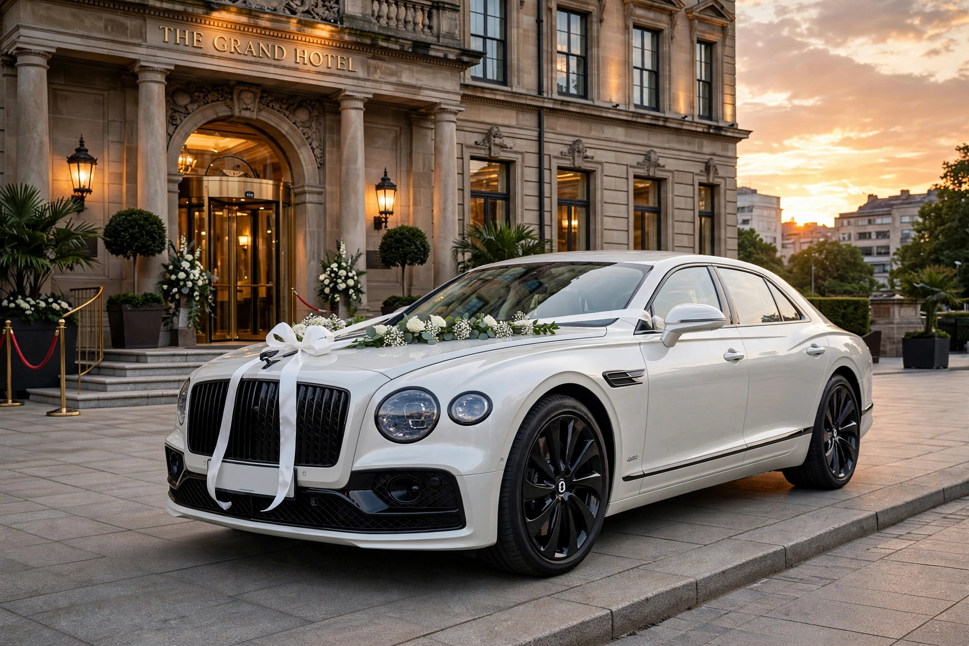 Wedding reception transport with professional chauffeur