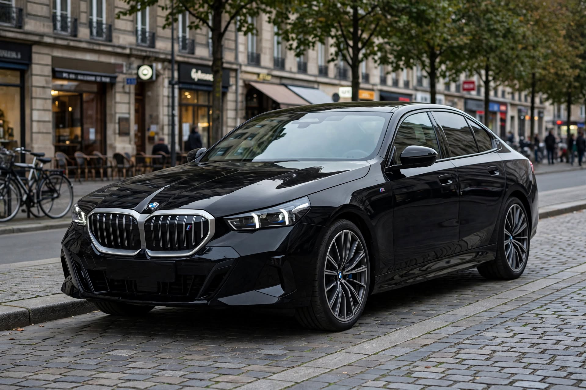 Black BMW 5 Series chauffeur vehicle in London